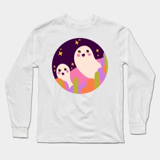 Cute halloween ghosty colorful spooky design Long Sleeve T-Shirt